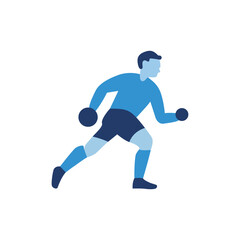 Fototapeta premium Dynamic Vector Illustration of a Man Playing Handball Showcasing Agility, Teamwork, and Competitive Spirit in Sports, Vector Illustration.
