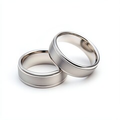 Elegant Matte and Polished Silver Wedding Rings Cinematic Close-Up for Romantic Celebrations and Engagements
