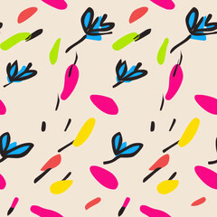 Fototapeta premium Discover a vibrant abstract pattern bursting with colorful shapes and lines, perfect for a clean and modern look.