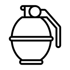 Grenade outline icon. Grenade black line illustration.