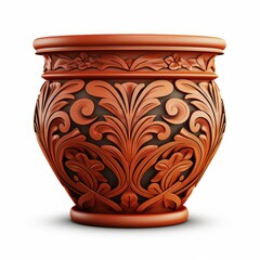 A charming, handcrafted terracotta flower pot designed with a smooth finish, perfect for showcasing vibrant blooms.