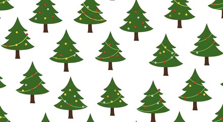 Obraz premium Festive Green Christmas Trees Pattern Delightful Holiday Cheer AI Generated