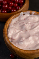 creamy yogurt and ripe red currants, a red fermented milk product