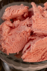 natural ice cream with added strawberry flavor
