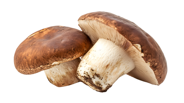 Fresh Organic Porcini Mushroom Isolated on White Background - High-Quality Food Imagery.