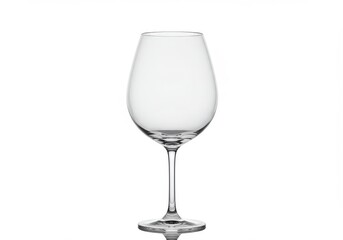Clear wine glass elegant stemware isolated white background