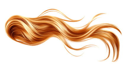 Radiant Long Golden Blond Curly Hair on White Background - Professional Isolated Image