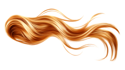 Radiant Long Golden Blond Curly Hair on White Background - Professional Isolated Image