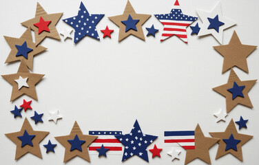 Fototapeta premium American Flag Ribbons and stars
