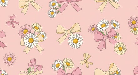 Pastel Petals & Ribbon Dreams AI Generated