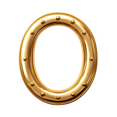 Golden Horseshoe Symbolizing Good Luck Isolated on Transparent Background