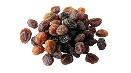 Obraz premium Top View of Fresh Raisins Isolated on White Background for Culinary and Food Concepts