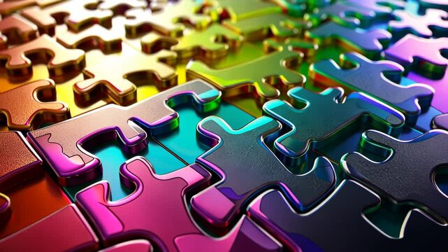 Abstract background showcases colorful array of unsolved puzzles, Ai Generated.