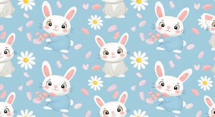 Obraz premium Bunny Bloom Rhapsody AI Generated