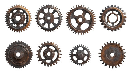 Grunge Cog Wheels Gears Set for Industrial Design Projects and Presentations