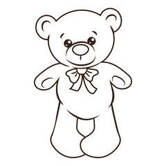 Cute standing  toy bear vector cartoon illustration