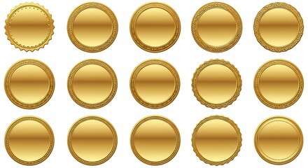 Golden Seal Collection: Luxury Badge Design Elements AI Generated