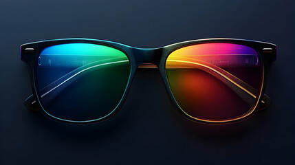 Colorful glasses on dark background. Lifestyle photo