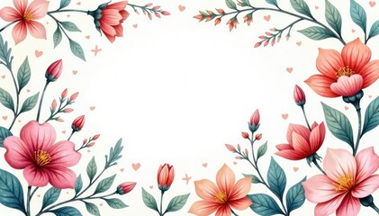 Obraz premium Delicate watercolor paisley and floral design, pastel shades, illustration, background, branch