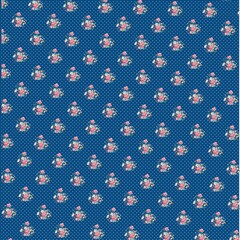 Seamless floral blue background fabric, garden paper with ornamental pattern