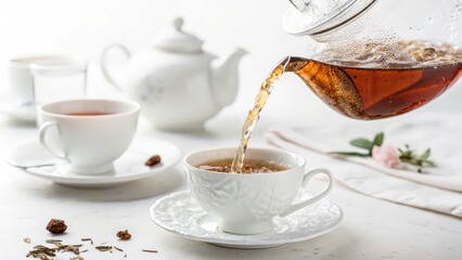 Fototapeta premium Pouring Tea into Cup
