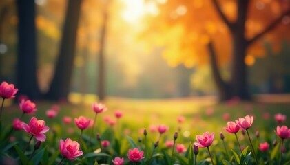 Obraz premium Abstract blurred nature scene, perfect for website backgrounds, design, gradient