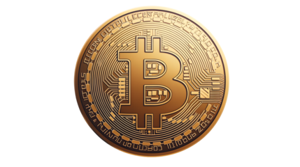 Golden Digital Currency Symbol with Circuit Design Cryptocurrency Concept Artwork for Technolo