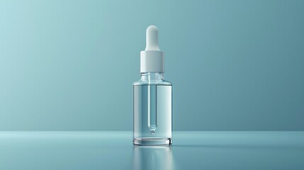 Luxury skincare serum bottle mockup with a frosted dropper and sophisticated packaging style.