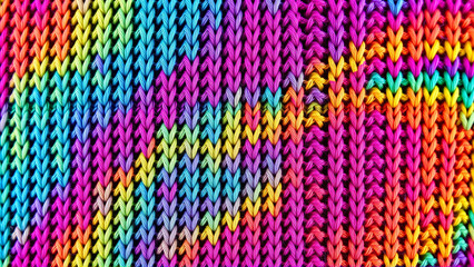 Obraz premium Texture of bright colored wool knitted fabric