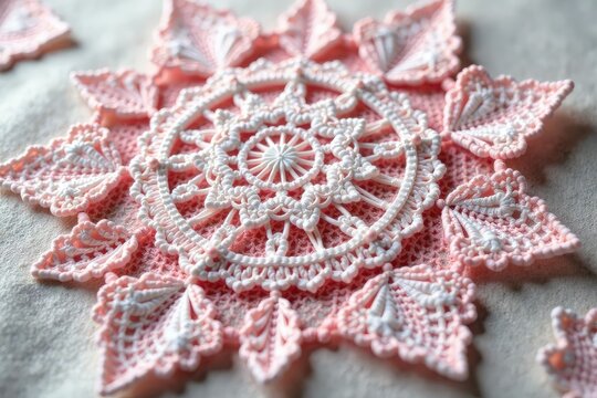 Intricate floral pattern lace doily, delicate texture, dentelle, handmade, spitze