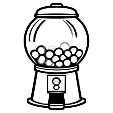 Empty gumball machine outline icon. Clipart image isolated on white background