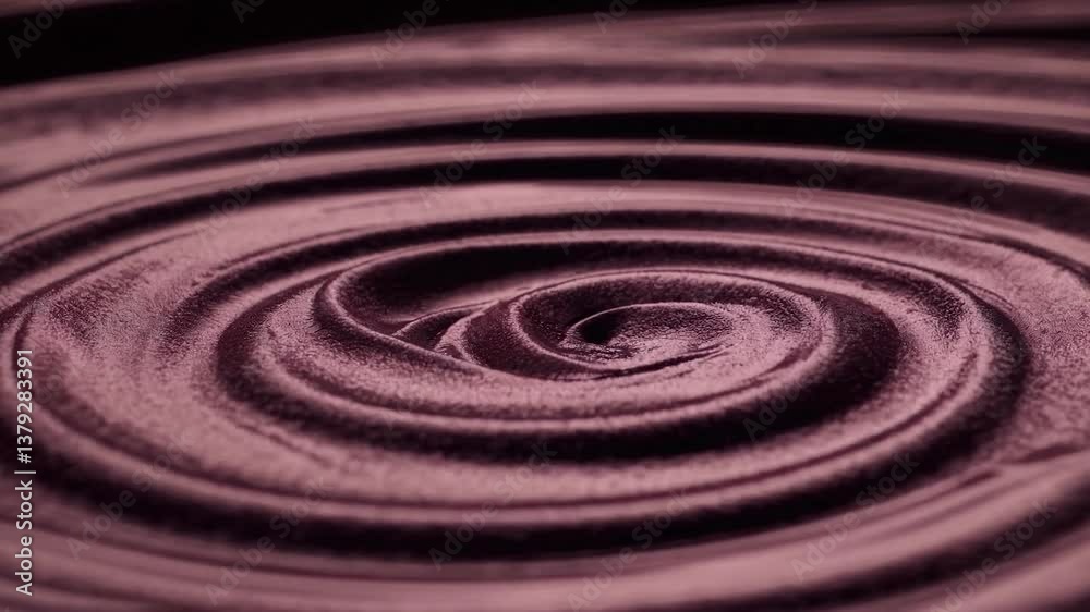 Poster maroon viscous liquid generating dynamic vortex with expanding ripples, creating mesmerizing fluid m