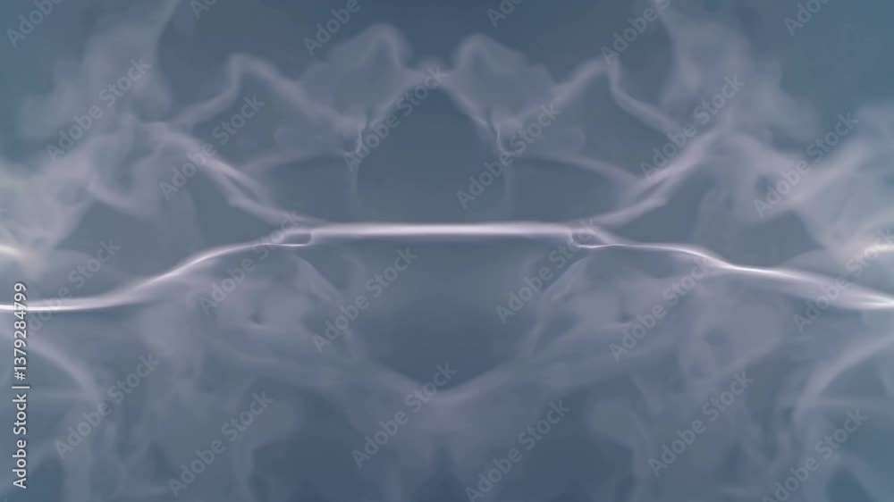 Poster smooth white energy waves flowing and pulsating, generating mesmerizing visual spectacle across tran