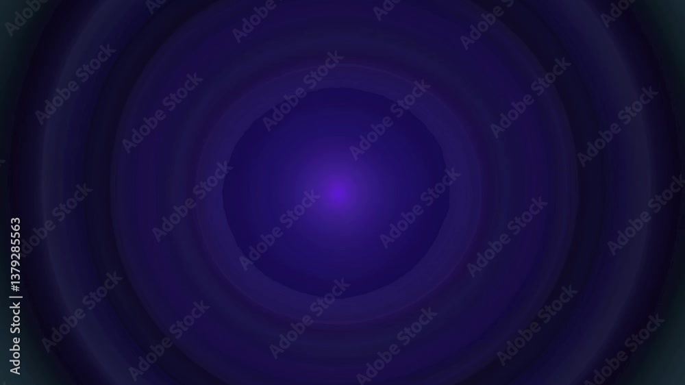Poster abstract animation shows a bright light source pulsating at the center of colorful concentric circle