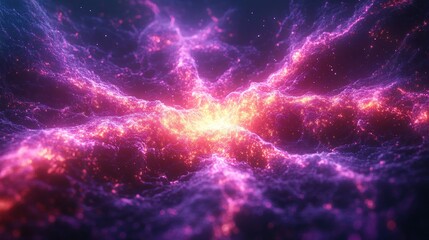 Neural Network System Glowing Digital Art Cyberpunk Design Human Mind Cells Research