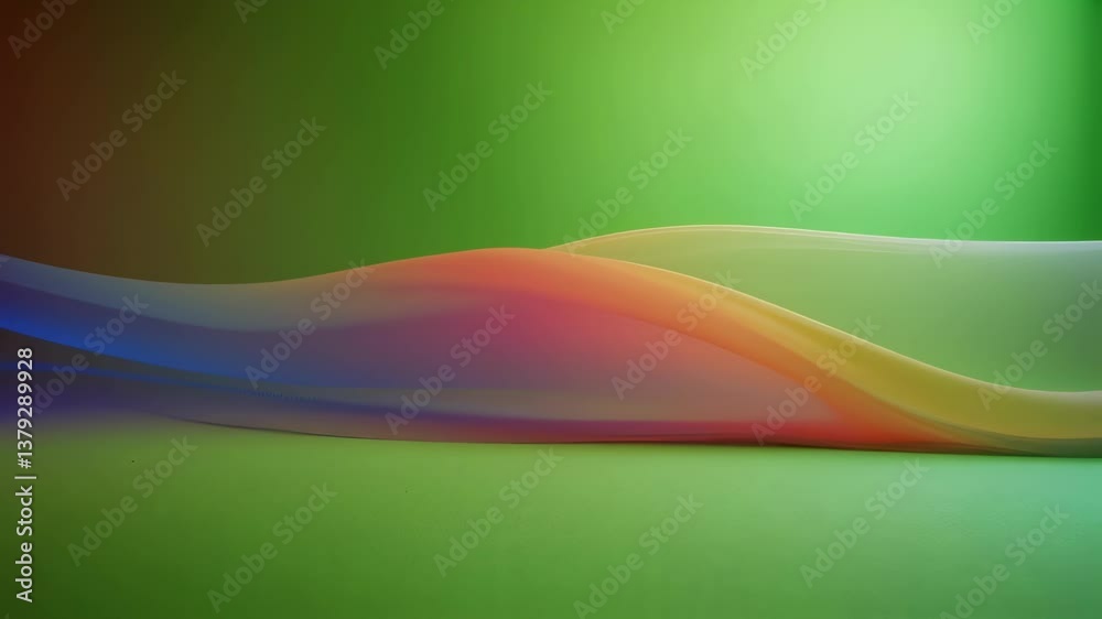 Poster gradient mesh wave animation gently flowing across chroma key green screen, creating smooth and eleg