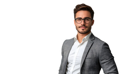 Professional Handsome Business Man Isolated on White Background for Corporate Use