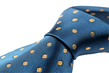 Teal Silk Tie with Gold Polka Dots, Knotted Close-Up