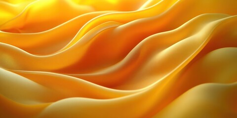 Fototapeta premium Yellow Satin Fabric Background Soft Folds Drapery Elegant Textile Texture for Fashion and Design