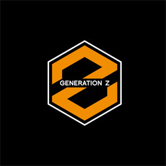 Generation Z logo design with hexagon concept.