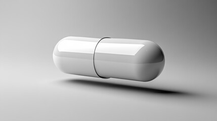 Floating White Capsules in Minimalist Design for Medicinal Treatment and Health Concept