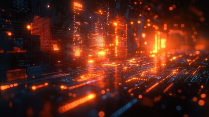 Fototapeta premium Digital Interface Design for Cryptocurrency with Big Data Aesthetics