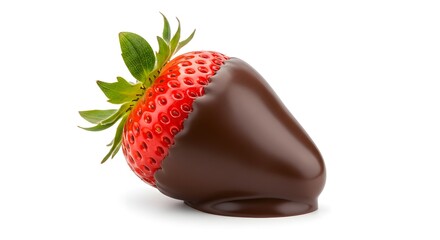 Chocolate-Dipped Strawberry on White