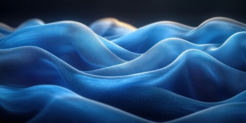 Obraz premium Blue satin fabric background with elegant soft folds and flowing drapery for design inspiration and text placement