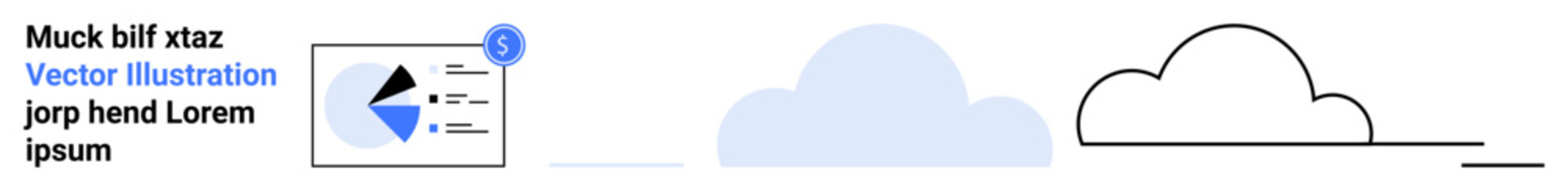 Graph inside a chart with cloud shapes symbolizing digital storage. Ideal for data storage, analytics, technology, digital business, cloud software, data solutions, simple landing page