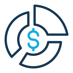 Budget Icon Outline Color Style for Project Management Pack Icon Themes