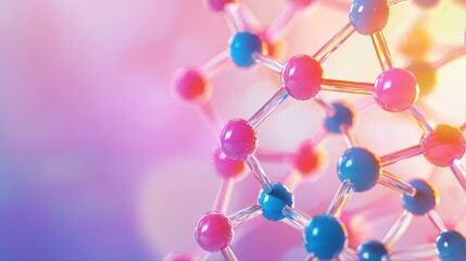 Obraz premium Colorful molecular structure with vibrant backgrounds