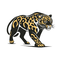 Stalking jaguarundi esports vector logo design showcasing a fierce feline profile in dynamic motion