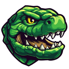 Obraz premium Vector logo featuring a side view of a raging alligator in an esports design for competitive gaming scenes