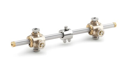 A metal clamp used to securely attach a grounding rod for electrical safety and lightning protection